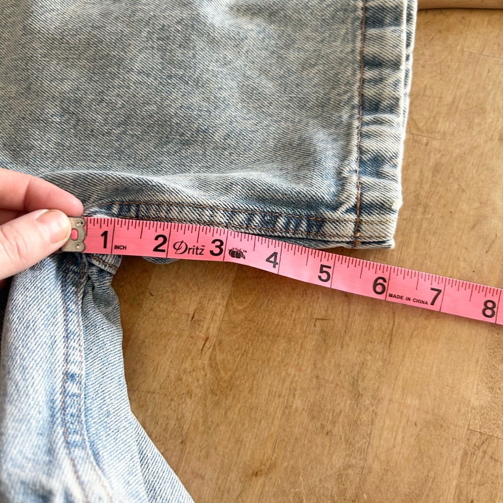 Rare Levi’s Pride Liberation Denim Short Overalls Medium Rainbow Patch - Picture 13 of 15